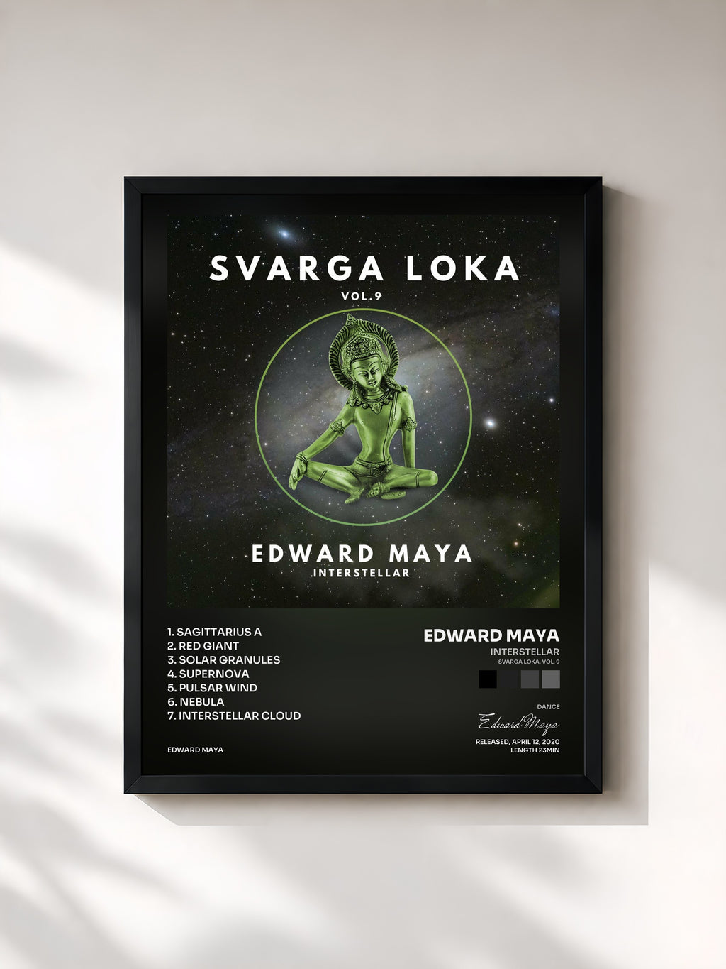 #noir Tableau de l'album Interstellar (Svarga Loka, Vol. 9) de Edward Maya, cadre noir, imprimé et encadré en France