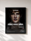 #noir Tableau de l'album Words Words Words de Bo Burnham, cadre noir, imprimé et encadré en France