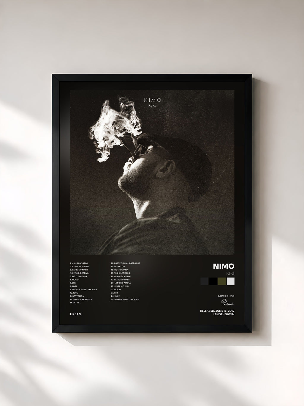 #noir Tableau de l'album K¡K¡ de Nimo, cadre noir, imprimé et encadré en France