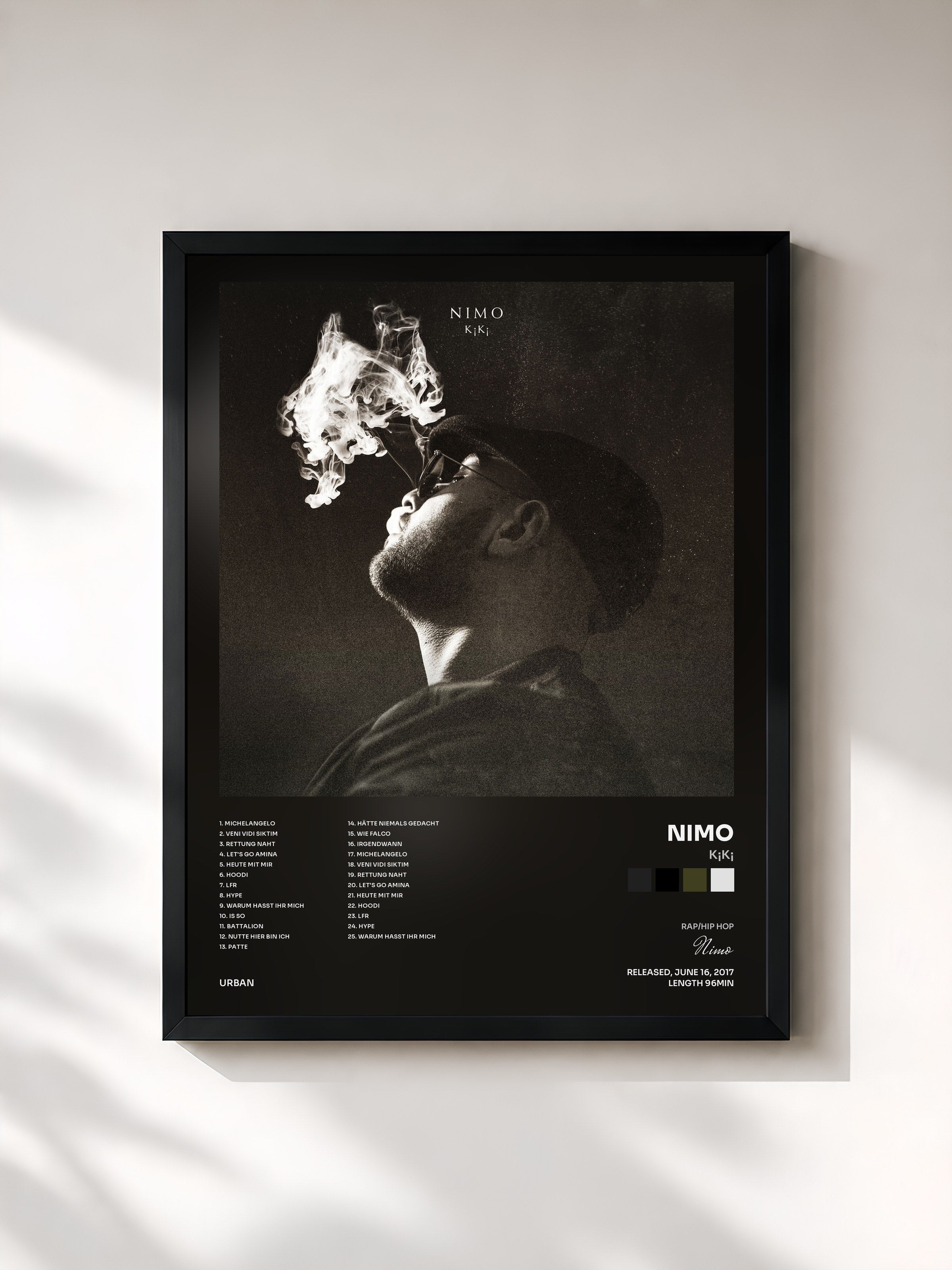 #noir Tableau de l'album K¡K¡ de Nimo, cadre noir, imprimé et encadré en France