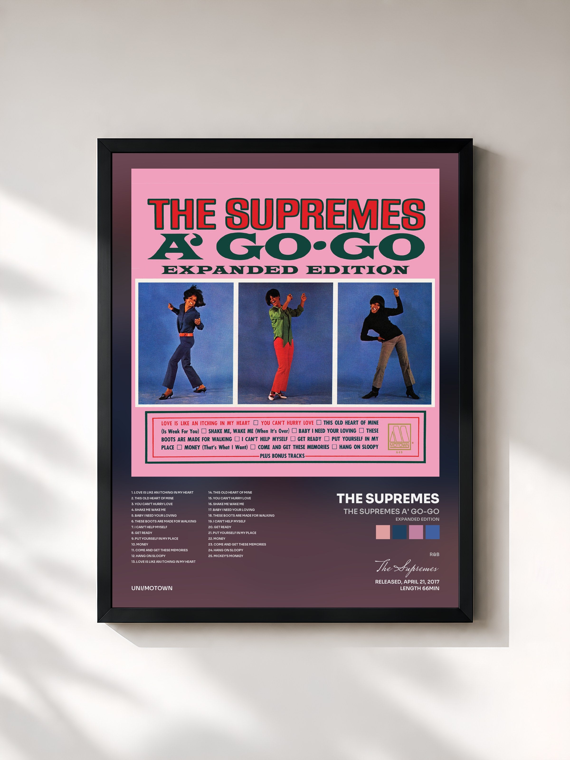 #noir Tableau de l'album The Supremes A' Go-Go (Expanded Edition) de The Supremes, cadre noir, imprimé et encadré en France