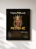#noir Tableau de l'album Rise de Alpha Blondy, cadre noir, imprimé et encadré en France