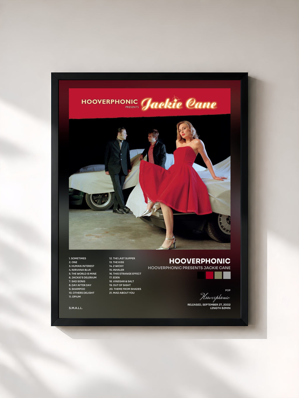 #noir Tableau de l'album Hooverphonic presents Jackie Cane de Hooverphonic, cadre noir, imprimé et encadré en France
