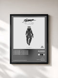 #noir Tableau de l'album Love Is Gone (The Remixes) de Slander, cadre noir, imprimé et encadré en France