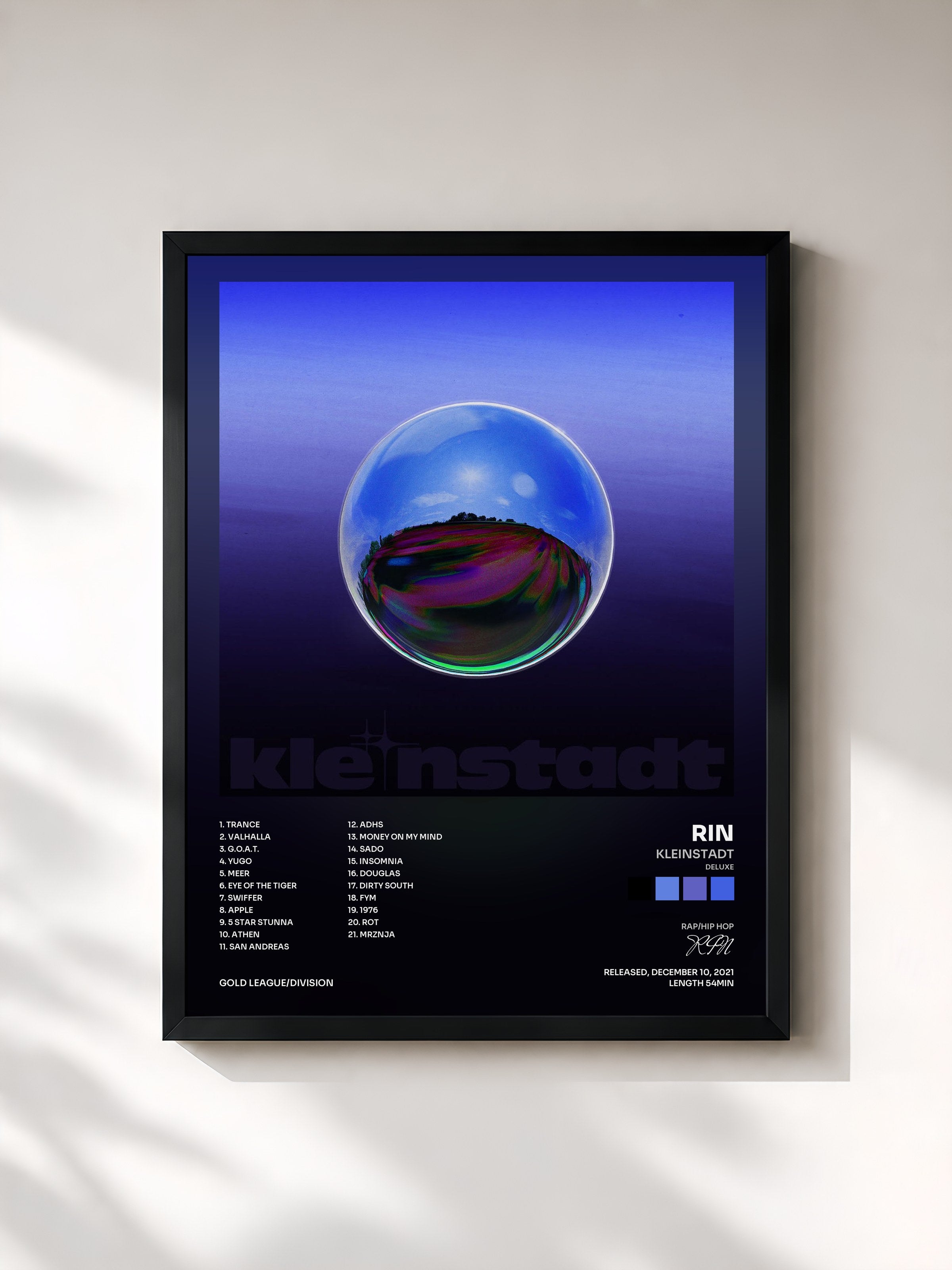 #noir Tableau de l'album Kleinstadt (Deluxe) de RIN, cadre noir, imprimé et encadré en France