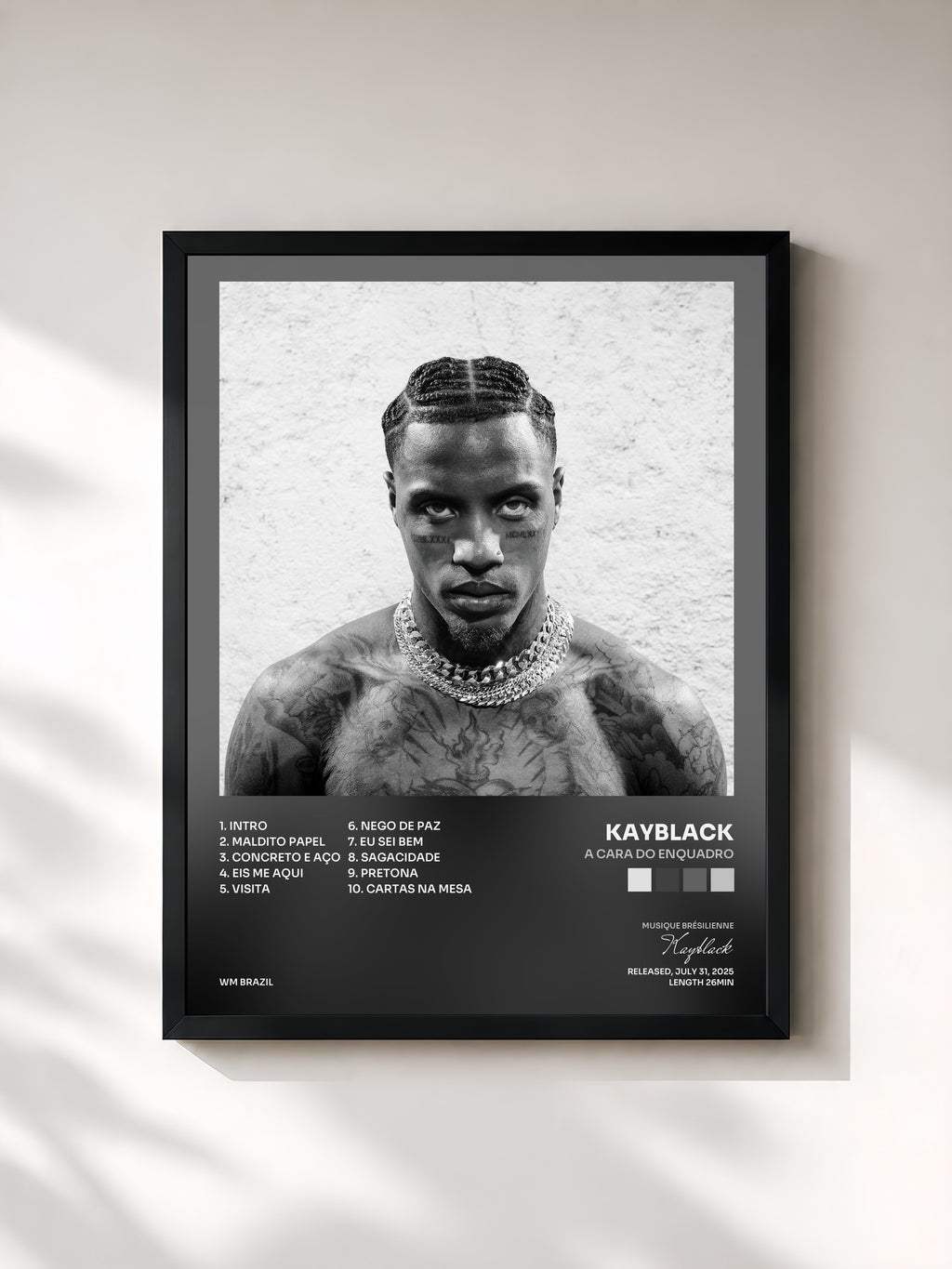 #noir Tableau de l'album A Cara do Enquadro de Kayblack, cadre noir, imprimé et encadré en France