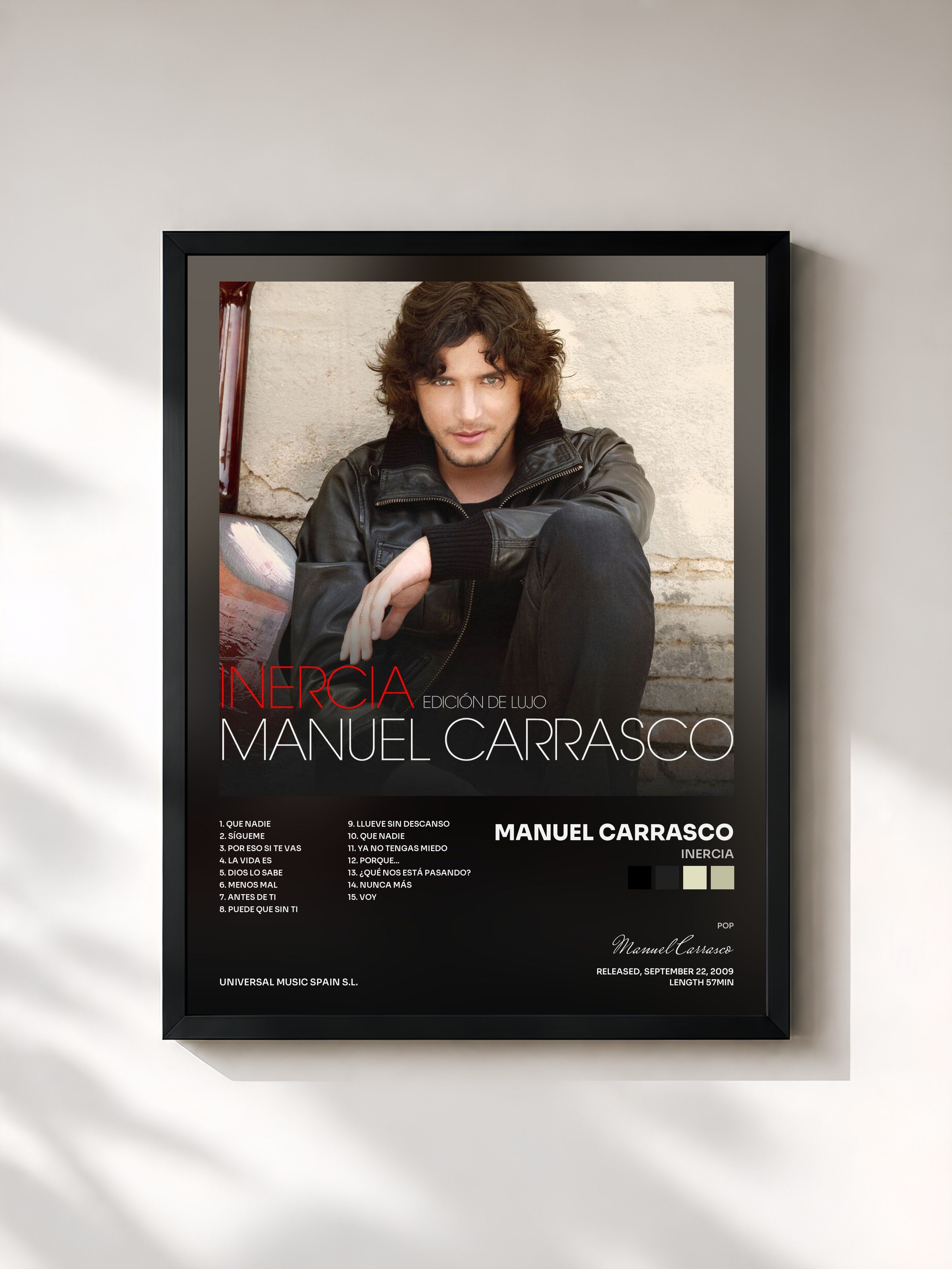 #noir Tableau de l'album Inercia de Manuel Carrasco, cadre noir, imprimé et encadré en France
