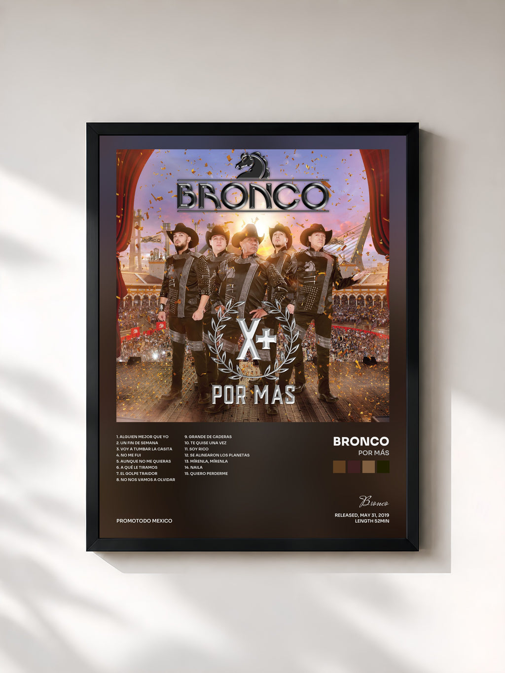 #noir Tableau de l'album Por Más de Bronco, cadre noir, imprimé et encadré en France
