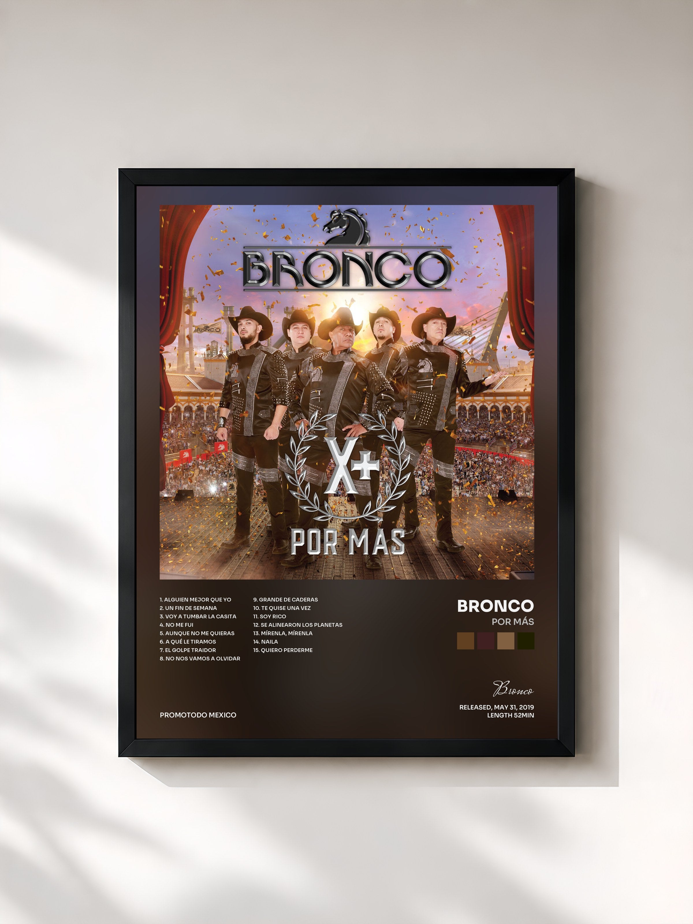 #noir Tableau de l'album Por Más de Bronco, cadre noir, imprimé et encadré en France