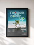#noir Tableau de l'album Reggae Cover Up de Conkarah, cadre noir, imprimé et encadré en France