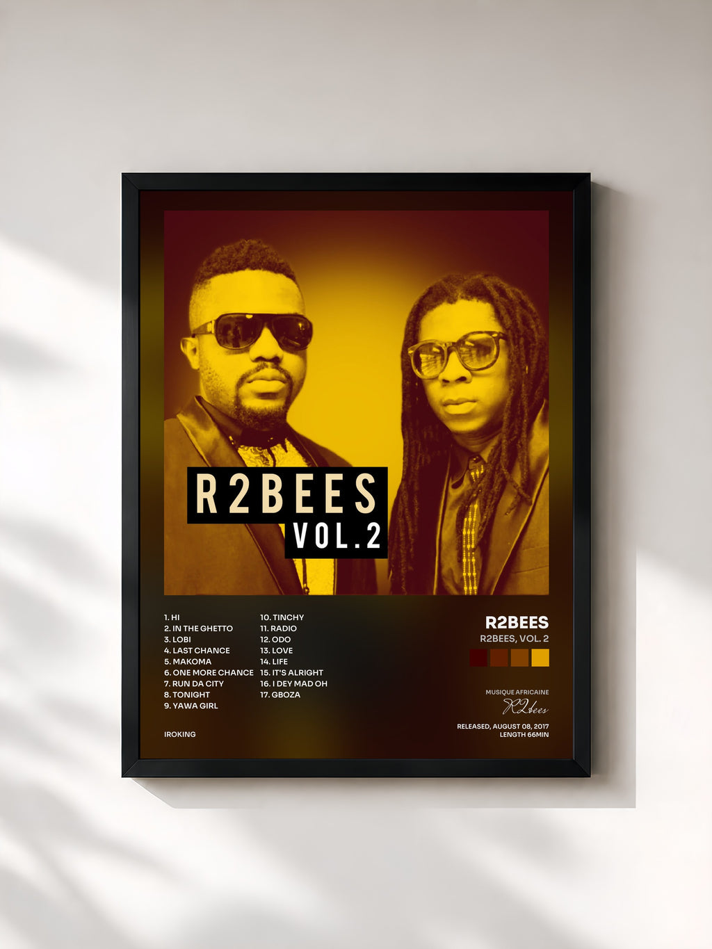 #noir Tableau de l'album R2Bees, Vol. 2 de R2bees, cadre noir, imprimé et encadré en France