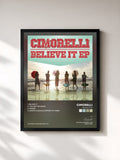 #noir Tableau de l'album Believe It EP de Cimorelli, cadre noir, imprimé et encadré en France