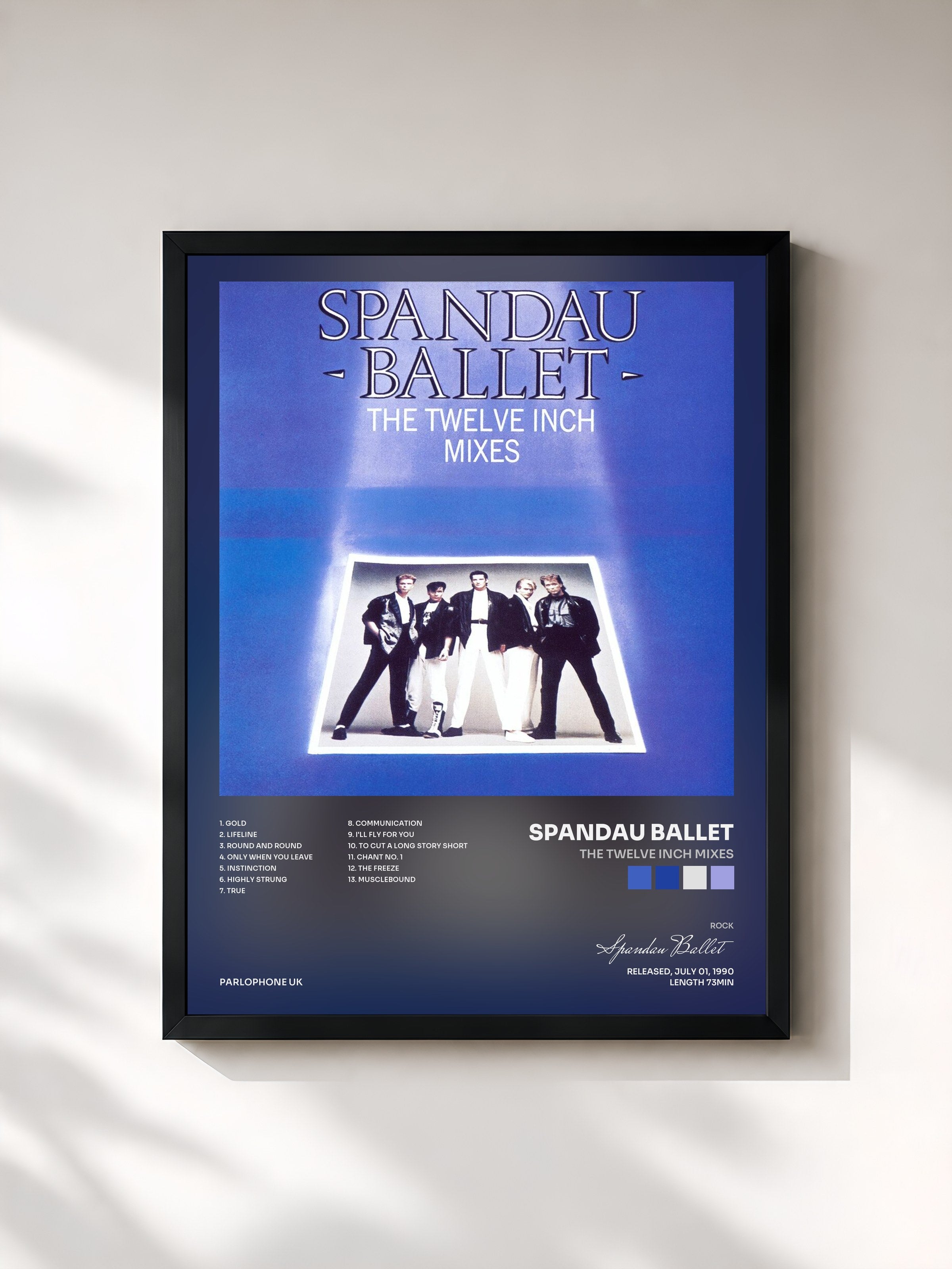 #noir Tableau de l'album The Twelve Inch Mixes de Spandau Ballet, cadre noir, imprimé et encadré en France