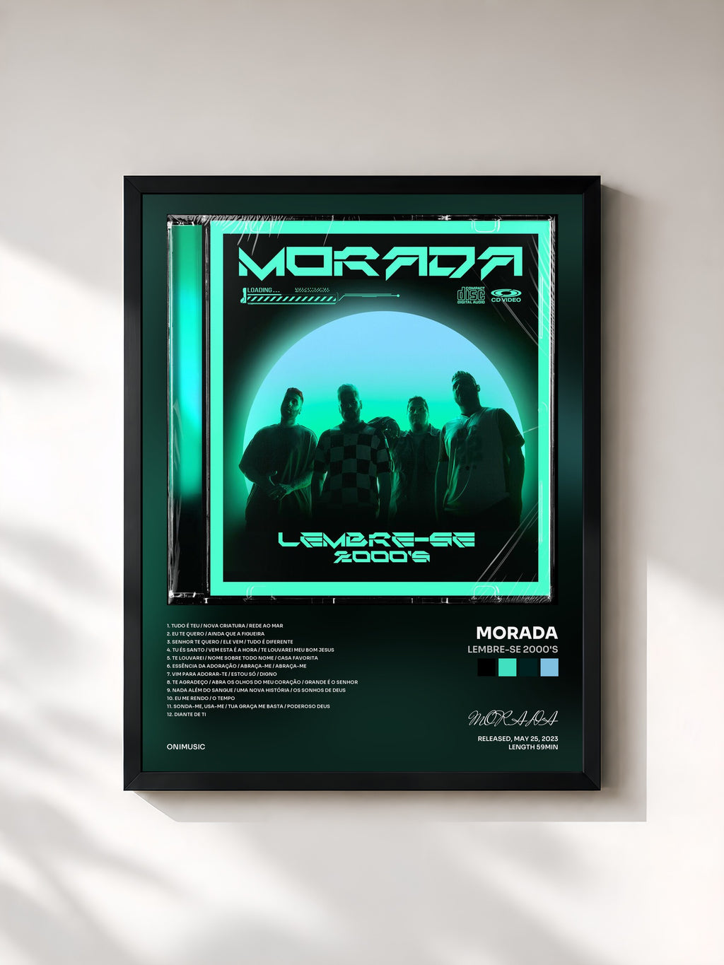 #noir Tableau de l'album Lembre-se 2000's de MORADA, cadre noir, imprimé et encadré en France