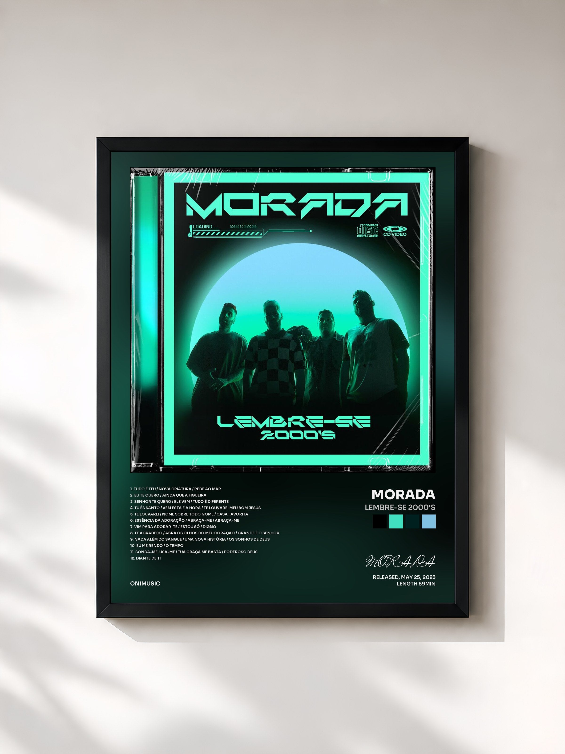 #noir Tableau de l'album Lembre-se 2000's de MORADA, cadre noir, imprimé et encadré en France