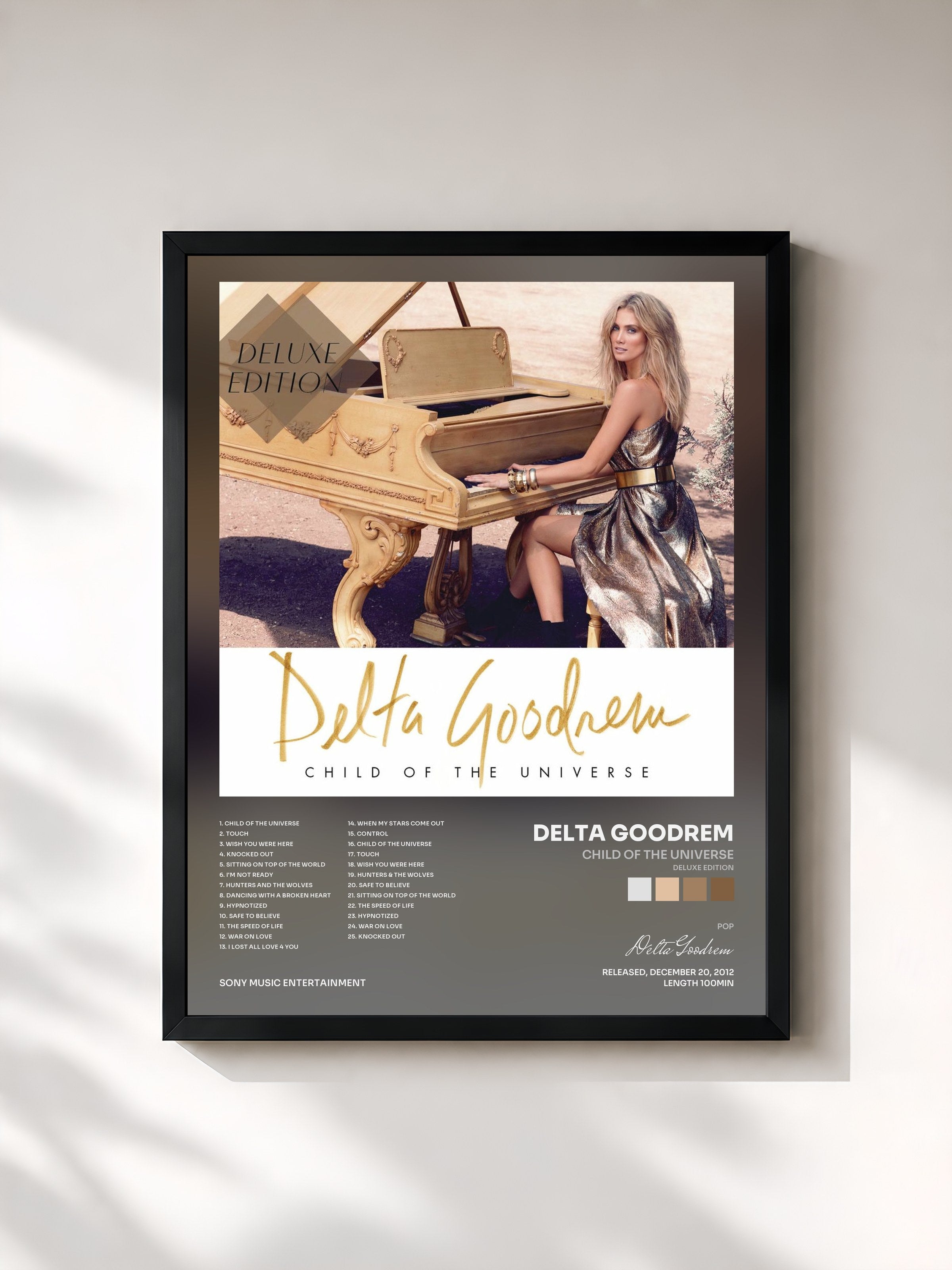 #noir Tableau de l'album Child Of The Universe (Deluxe Edition) de Delta Goodrem, cadre noir, imprimé et encadré en France