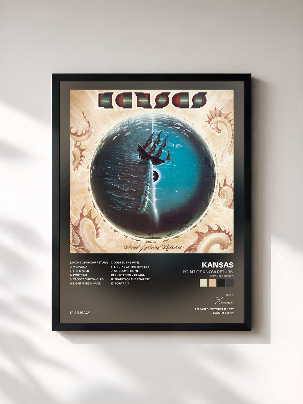 #noir Tableau de l'album Point Of Know Return (Expanded Edition) de Kansas, cadre noir, imprimé et encadré en France