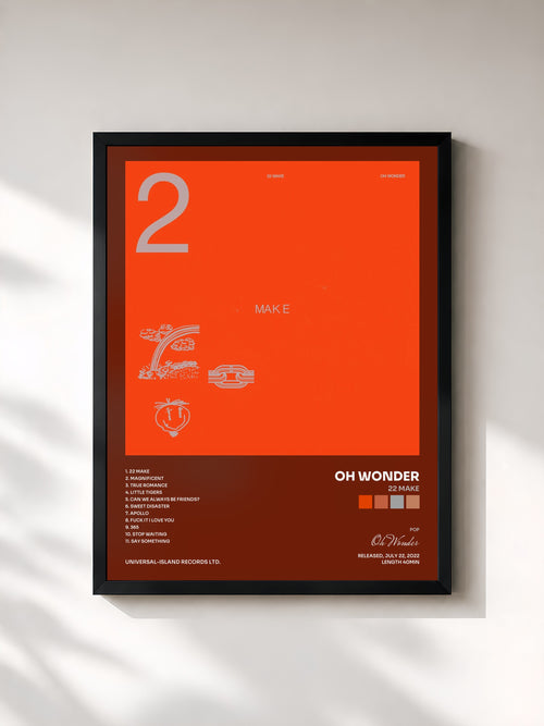 Oh Wonder · 22 Make — Affiche encadrée