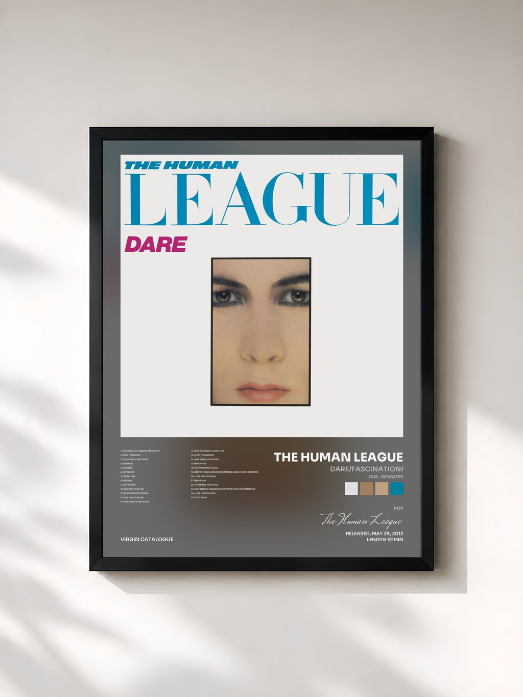 #noir Tableau de l'album Dare/Fascination! (2012 - Remaster) de The Human League, cadre noir, imprimé et encadré en France