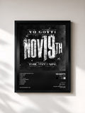 #noir Tableau de l'album Nov. 19th de Yo Gotti, cadre noir, imprimé et encadré en France