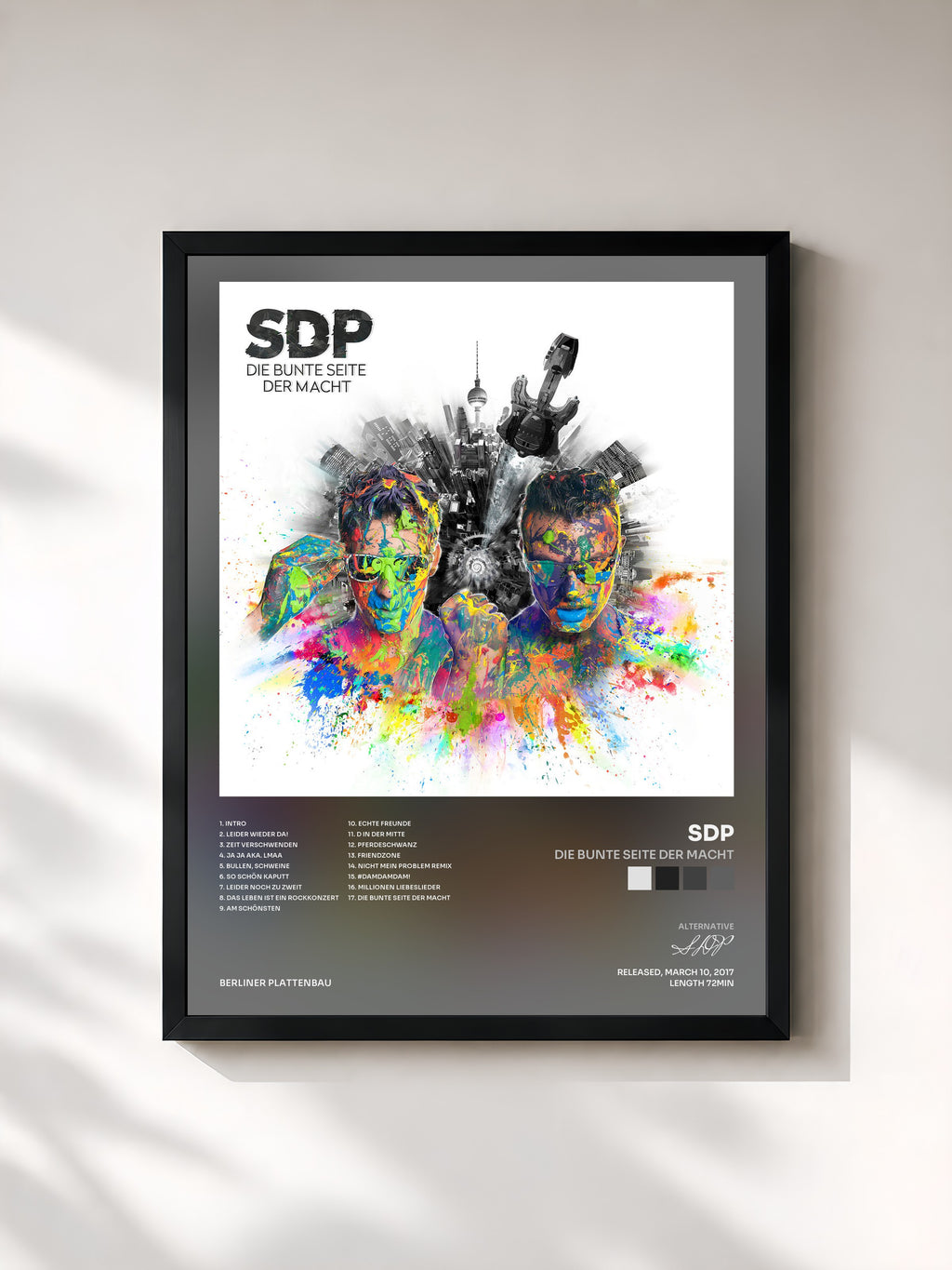 #noir Tableau de l'album Die bunte Seite der Macht de SDP, cadre noir, imprimé et encadré en France