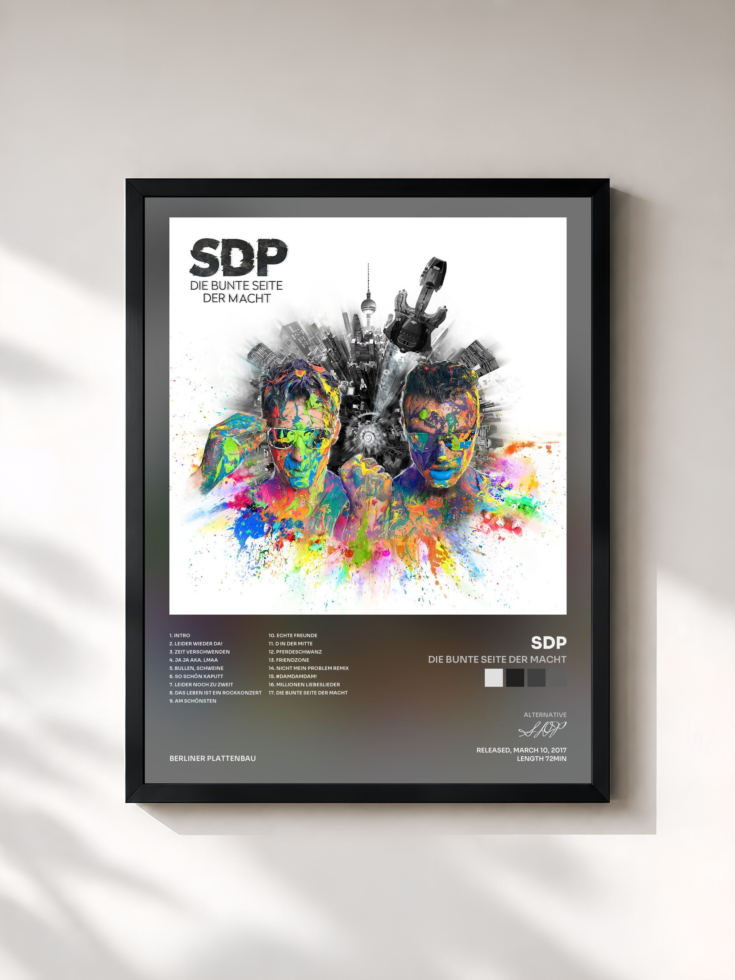 #noir Tableau de l'album Die bunte Seite der Macht de SDP, cadre noir, imprimé et encadré en France