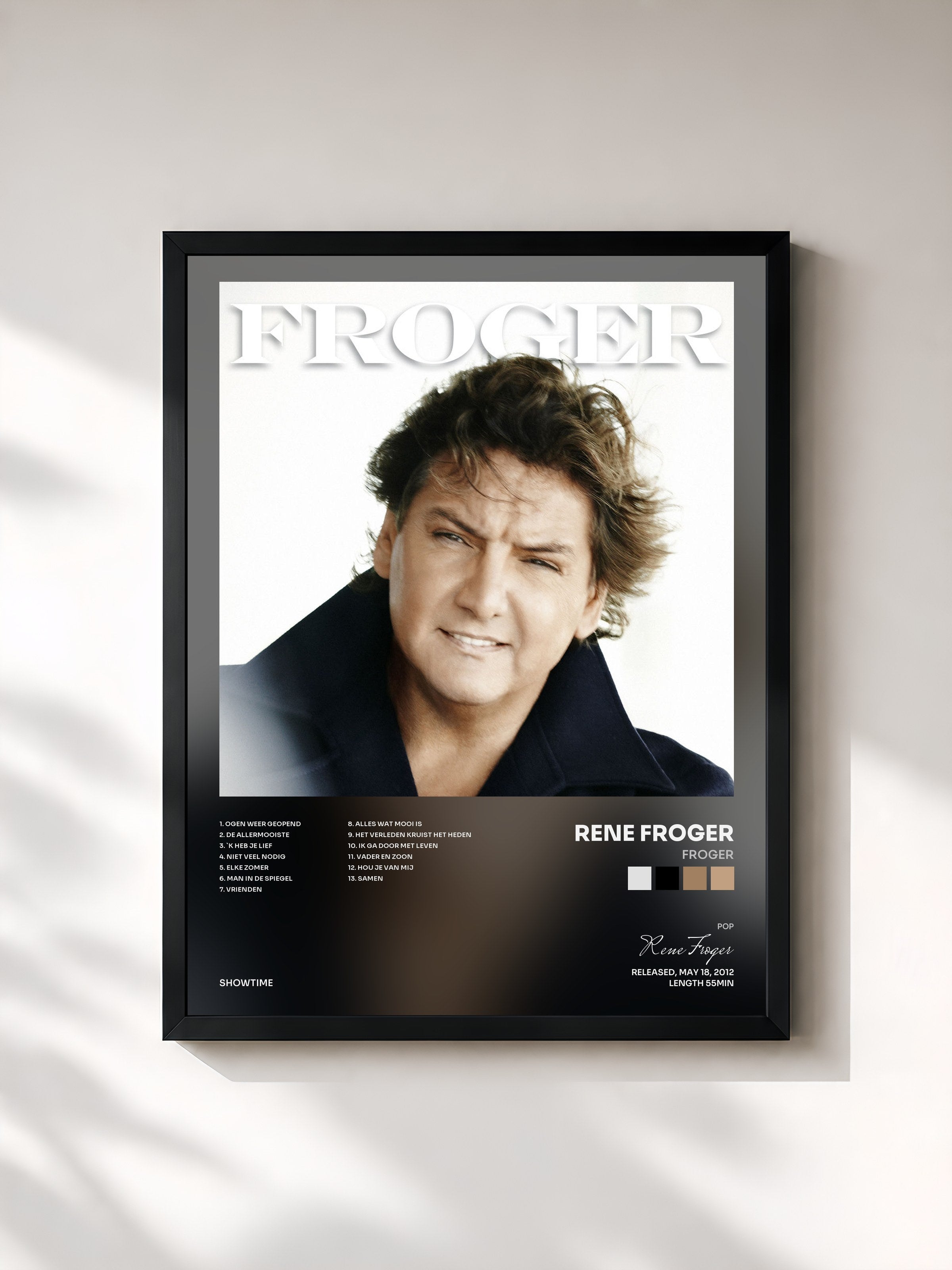 #noir Tableau de l'album Froger de Rene Froger, cadre noir, imprimé et encadré en France