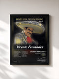 #noir Tableau de l'album La Historia De Un Idolo de Vicente Fernández, cadre noir, imprimé et encadré en France