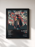 #noir Tableau de l'album Last Young Renegade de All Time Low, cadre noir, imprimé et encadré en France