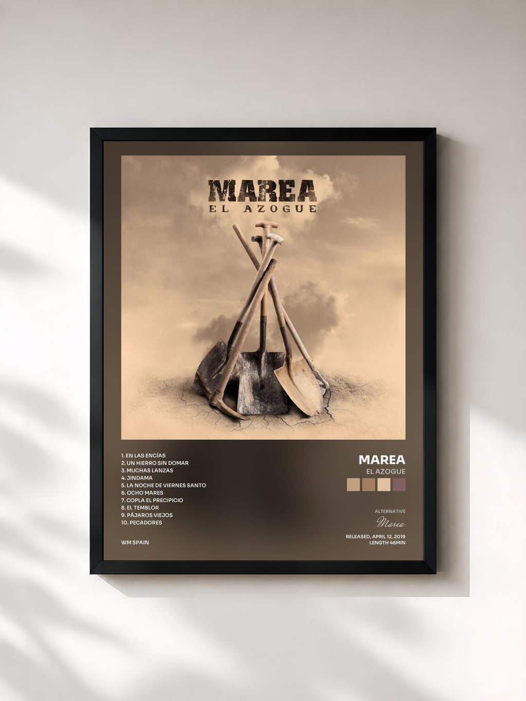 #noir Tableau de l'album El azogue de Marea, cadre noir, imprimé et encadré en France