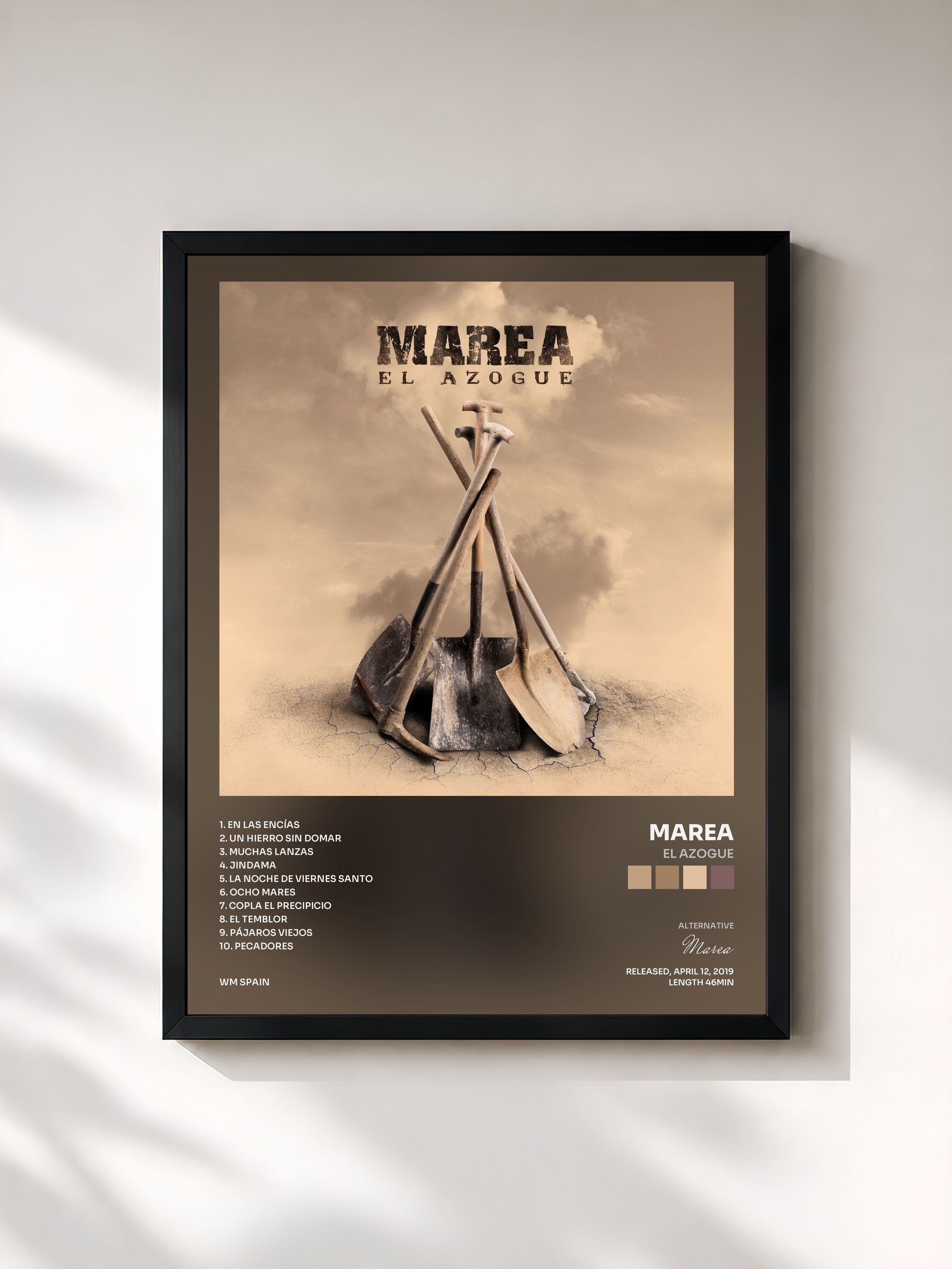 #noir Tableau de l'album El azogue de Marea, cadre noir, imprimé et encadré en France