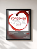 #noir Waiting for a Girl Like You 2014 di Foreigner in stampa incorniciata, cornice nera, stampata e incorniciata in Francia