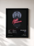 #noir Tableau de l'album Hotel Paranoia de Jazz Cartier, cadre noir, imprimé et encadré en France