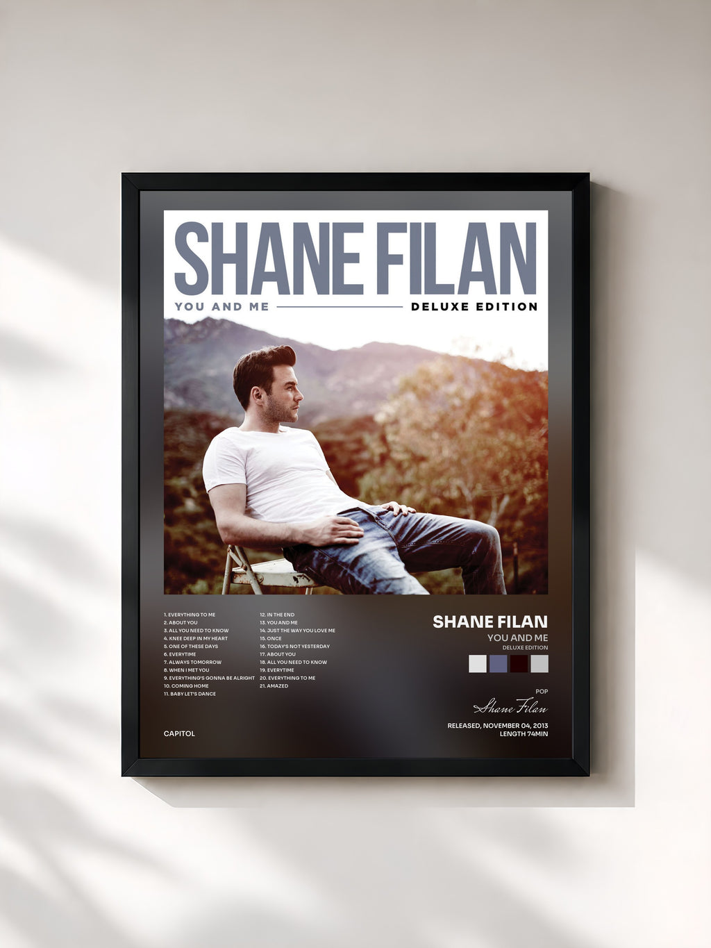#noir Tableau de l'album You And Me (Deluxe Edition) de Shane Filan, cadre noir, imprimé et encadré en France