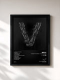 #noir Tableau de l'album Awaken The World - The 1st Album de WayV, cadre noir, imprimé et encadré en France