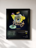 #noir Tableau de l'album Pop-Hoolista Cosodipinto Edition de Fedez, cadre noir, imprimé et encadré en France