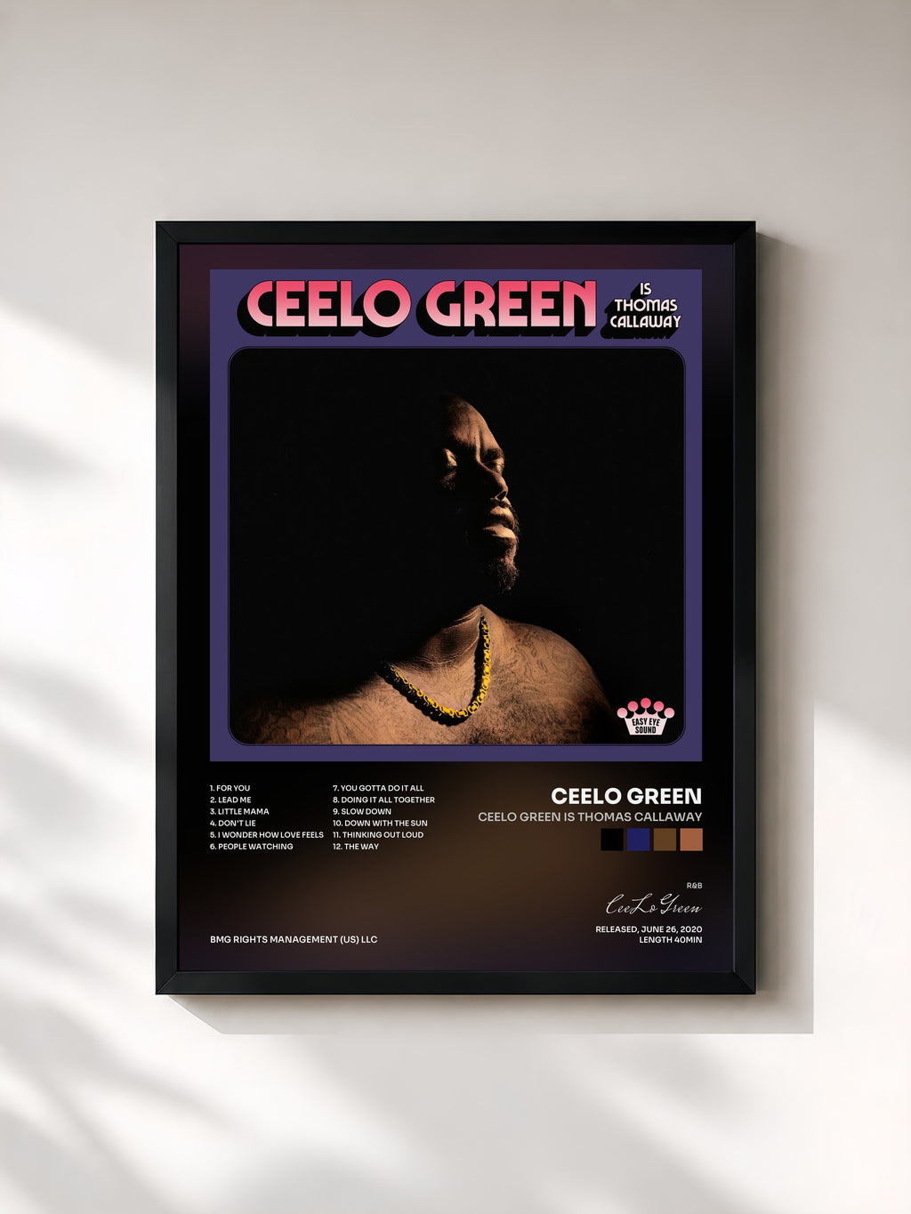 #noir Tableau de l'album CeeLo Green is Thomas Callaway de CeeLo Green, cadre noir, imprimé et encadré en France