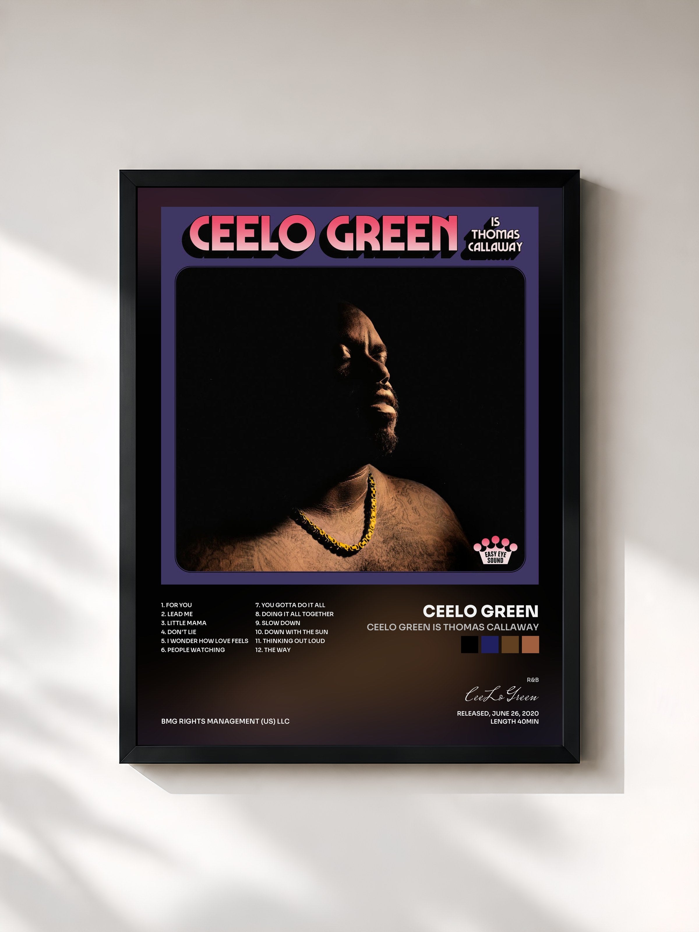 #noir Tableau de l'album CeeLo Green is Thomas Callaway de CeeLo Green, cadre noir, imprimé et encadré en France