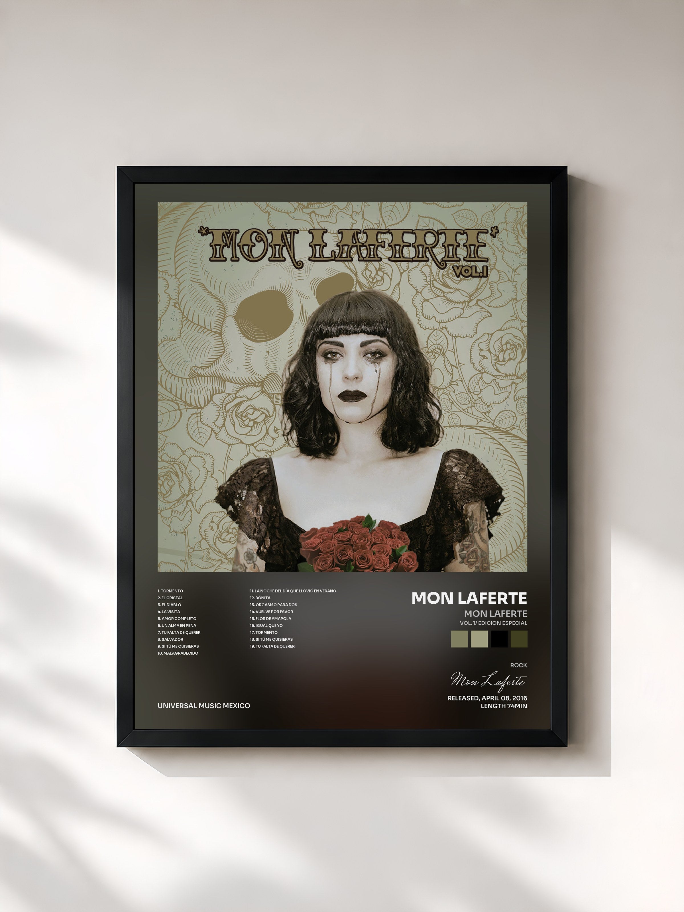 #noir Tableau de l'album Mon Laferte (Vol. 1/ Edicion Especial) de Mon Laferte, cadre noir, imprimé et encadré en France