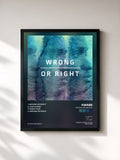 #noir Tableau de l'album Wrong or Right EP de Kwabs, cadre noir, imprimé et encadré en France