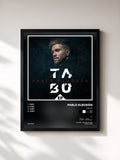 #noir Tableau de l'album Tabú EP de Pablo Alborán, cadre noir, imprimé et encadré en France