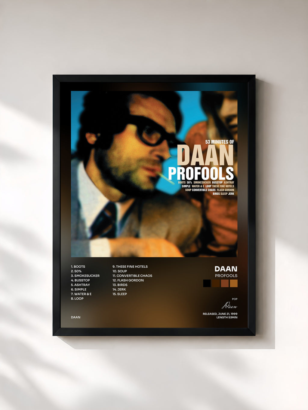 #noir Tableau de l'album Profools de Daan, cadre noir, imprimé et encadré en France