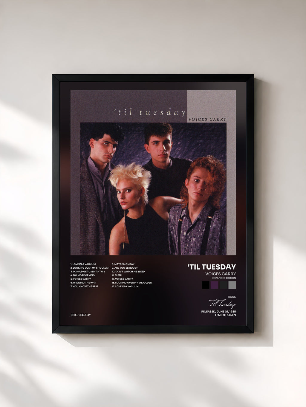 #noir Tableau de l'album Voices Carry (Expanded Edition) de 'Til Tuesday, cadre noir, imprimé et encadré en France
