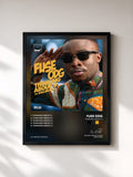 #noir Tableau de l'album Thinking About U de Fuse ODG, cadre noir, imprimé et encadré en France