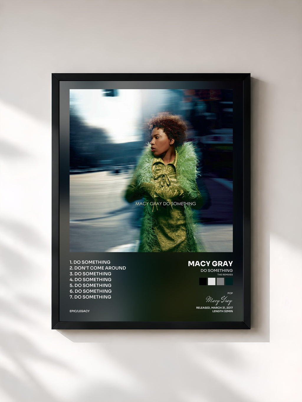 #noir Tableau de l'album Do Something (The Remixes) - EP de Macy Gray, cadre noir, imprimé et encadré en France