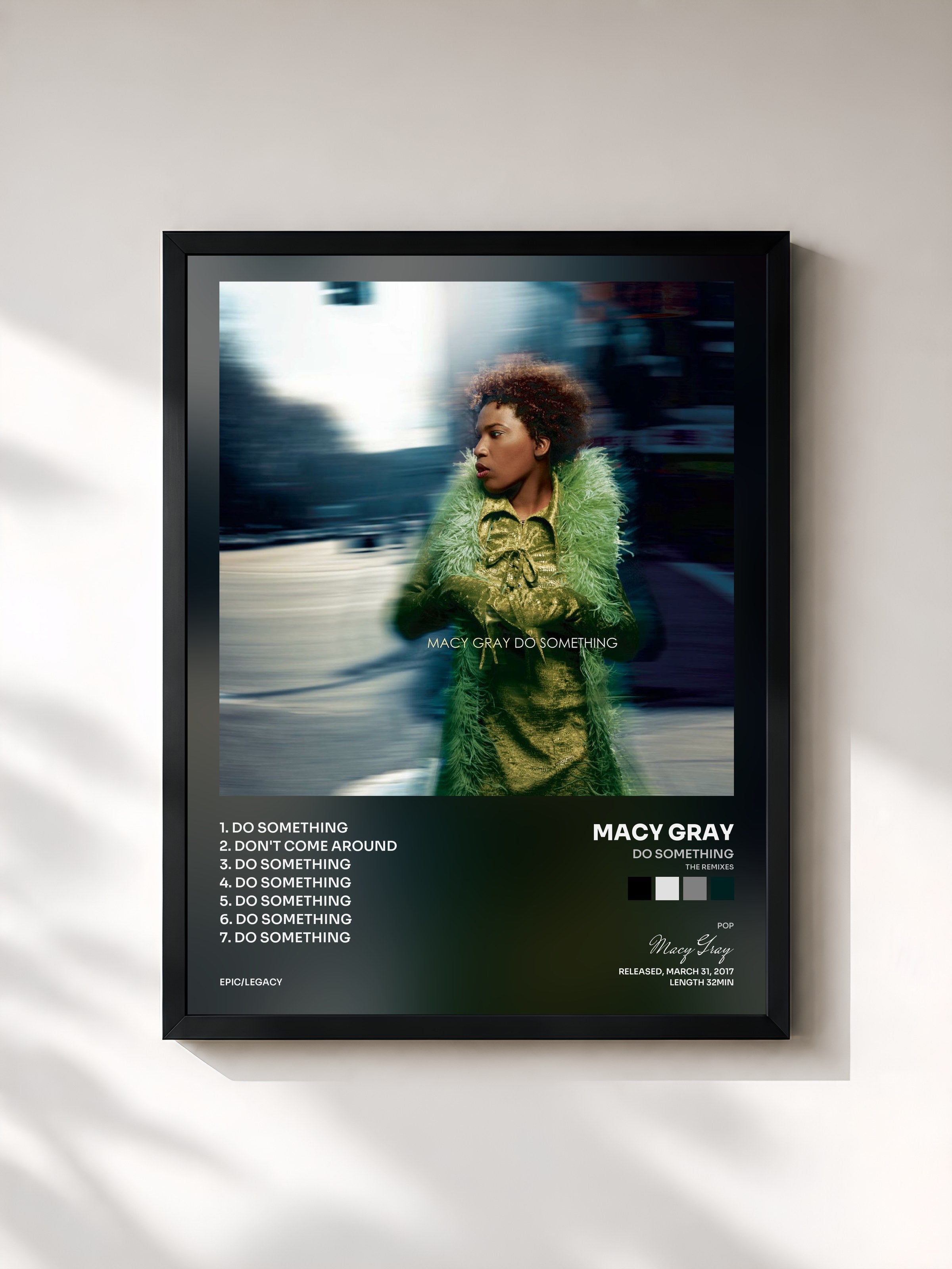 #noir Tableau de l'album Do Something (The Remixes) - EP de Macy Gray, cadre noir, imprimé et encadré en France