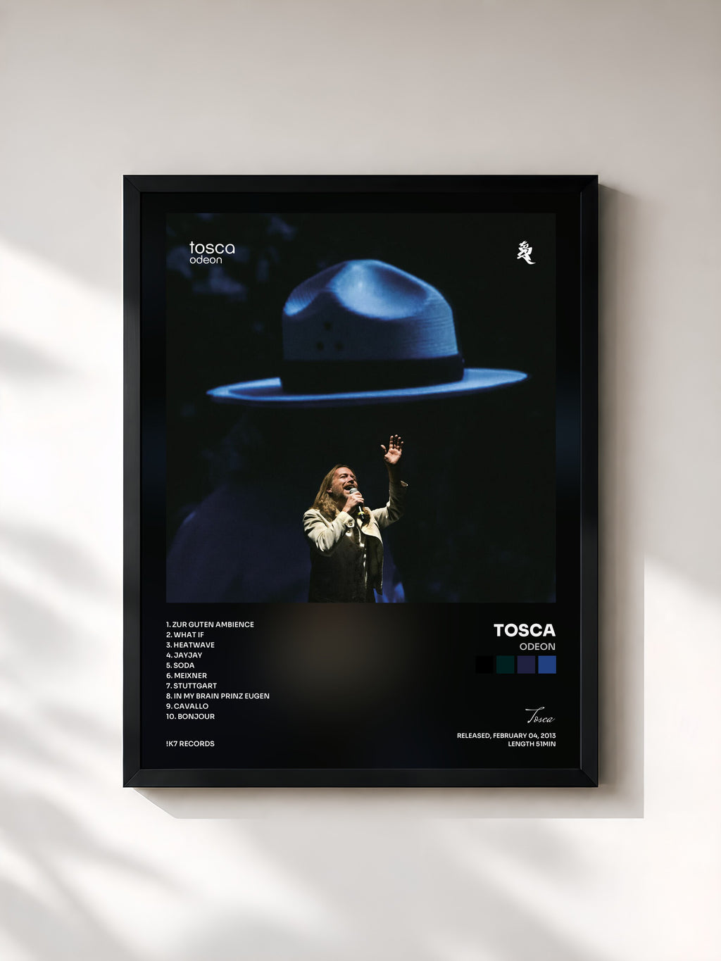 #noir Tableau de l'album Odeon de Tosca, cadre noir, imprimé et encadré en France
