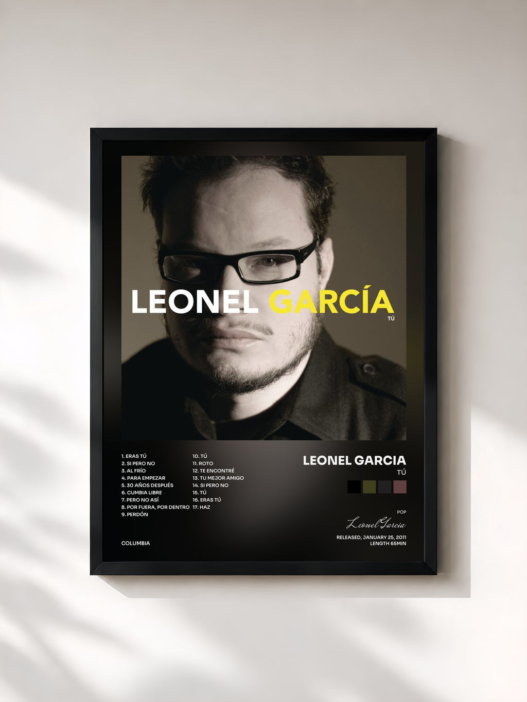 #noir Tableau de l'album Tú de Leonel Garcia, cadre noir, imprimé et encadré en France