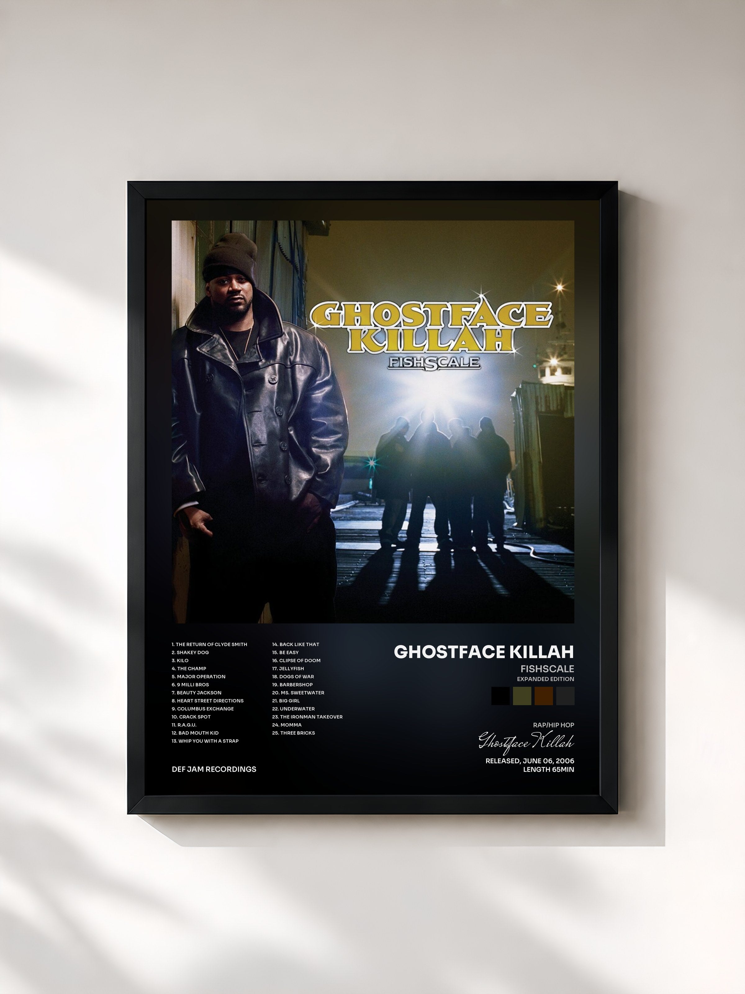 #noir Tableau de l'album Fishscale (Expanded Edition) de Ghostface Killah, cadre noir, imprimé et encadré en France