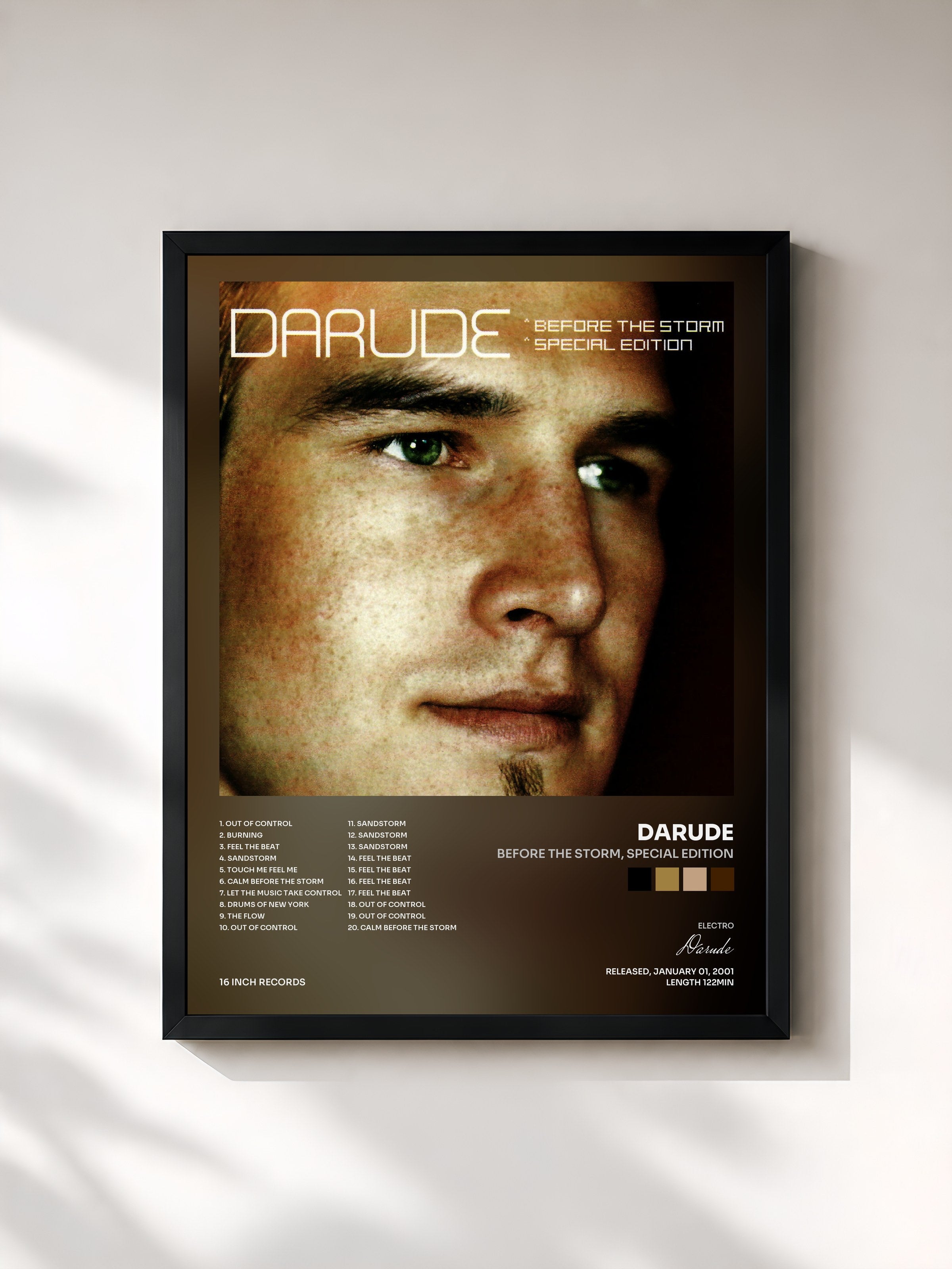 #noir Tableau de l'album Before the Storm, Special Edition de Darude, cadre noir, imprimé et encadré en France